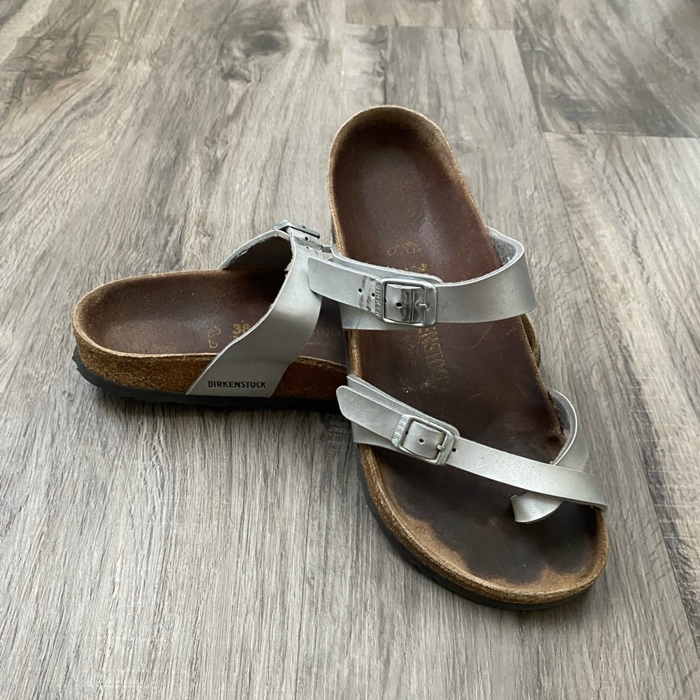 Women’s Birkenstock Silver Mayari Sandals Size 38